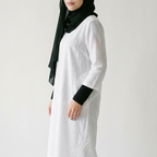 Long Cotton Linen Inner in Pure White