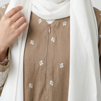 (Misty) Linen Abaya in Choco