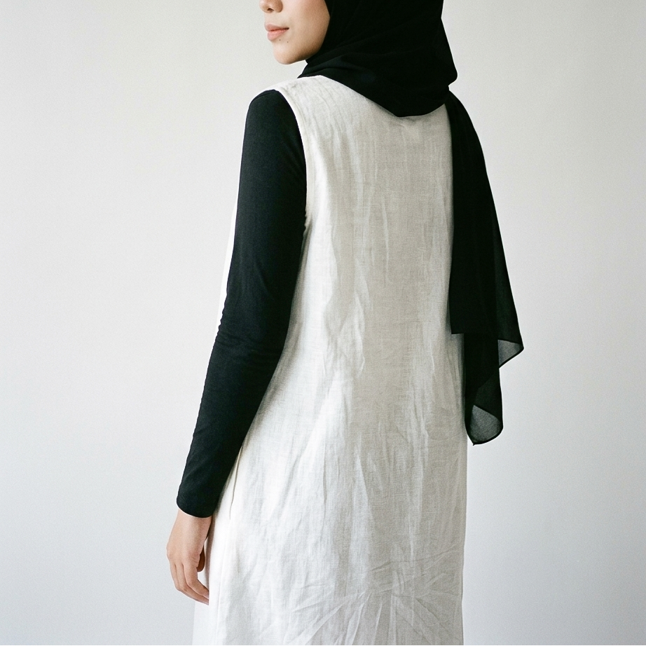 Long Cotton Linen Inner in Pure White