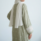 (Misty) Linen Abaya in Dusty Green