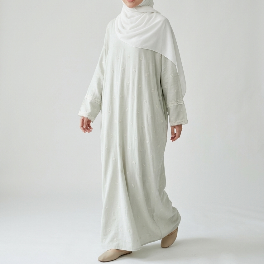 (Misty) Linen Abaya in Sage