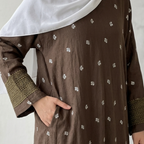 (Misty) Linen Abaya in Dark Brown