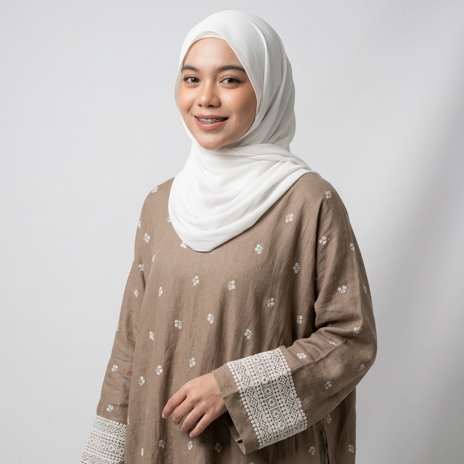 (Misty) Linen Abaya in Choco