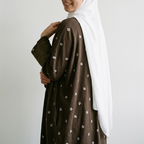 (Misty) Linen Abaya in Dark Brown