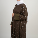 (Misty) Linen Abaya in Dark Brown