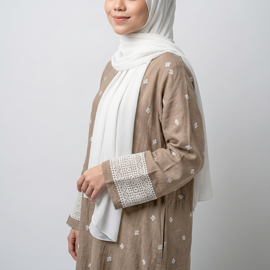 (Misty) Linen Abaya in Choco