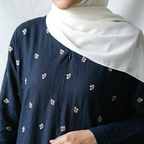 (Misty) Linen Abaya in Navy Blue