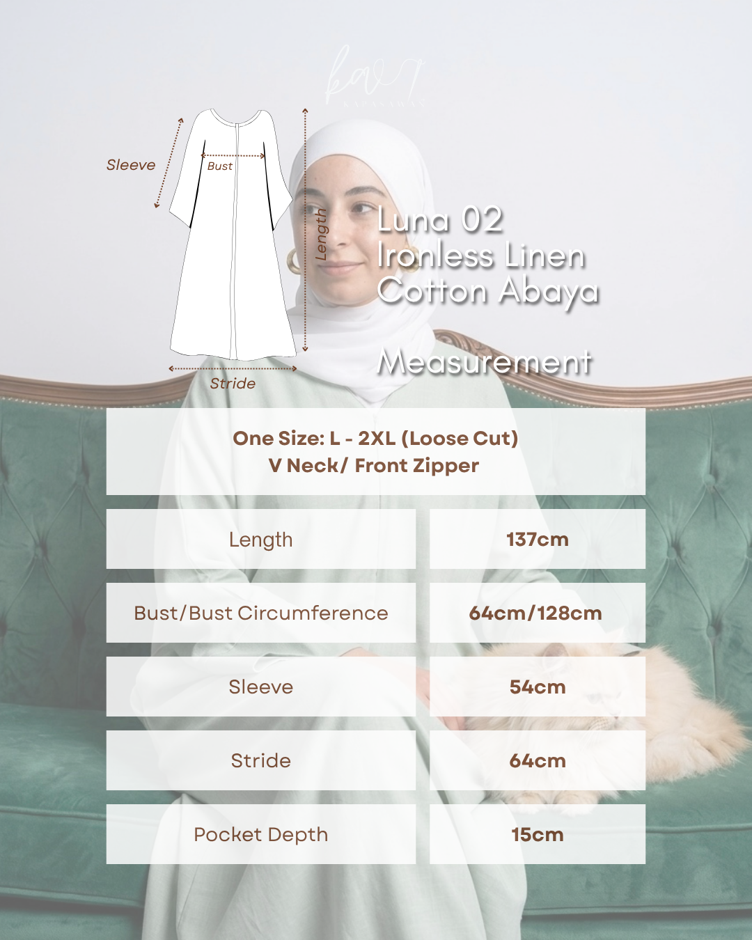 Luna 02 | Ironless Premium Linen-Cotton Abaya