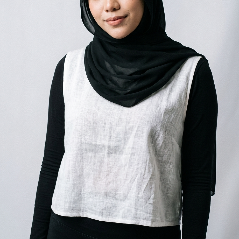 Cotton Linen Inner Top in Pure White