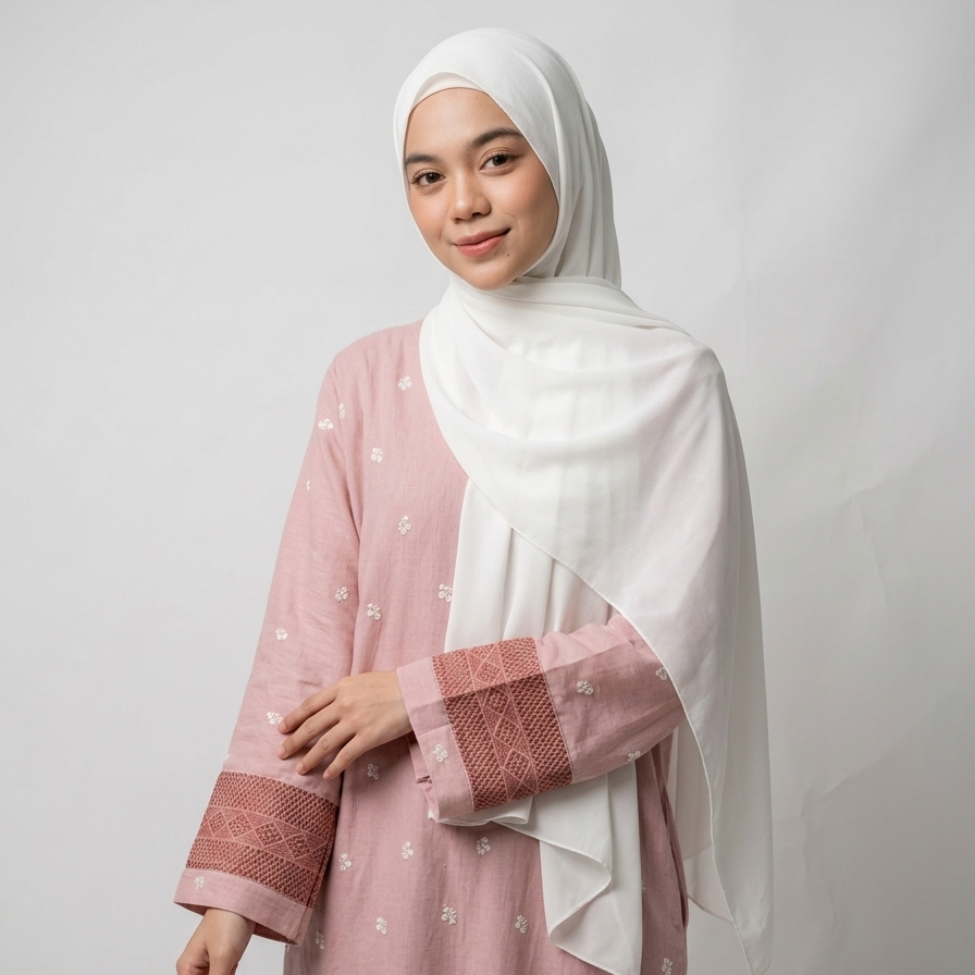 (Misty) Linen Abaya in Rose