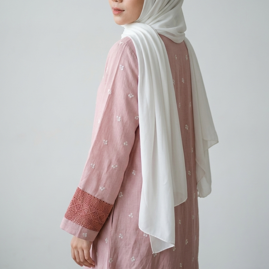 (Misty) Linen Abaya in Rose