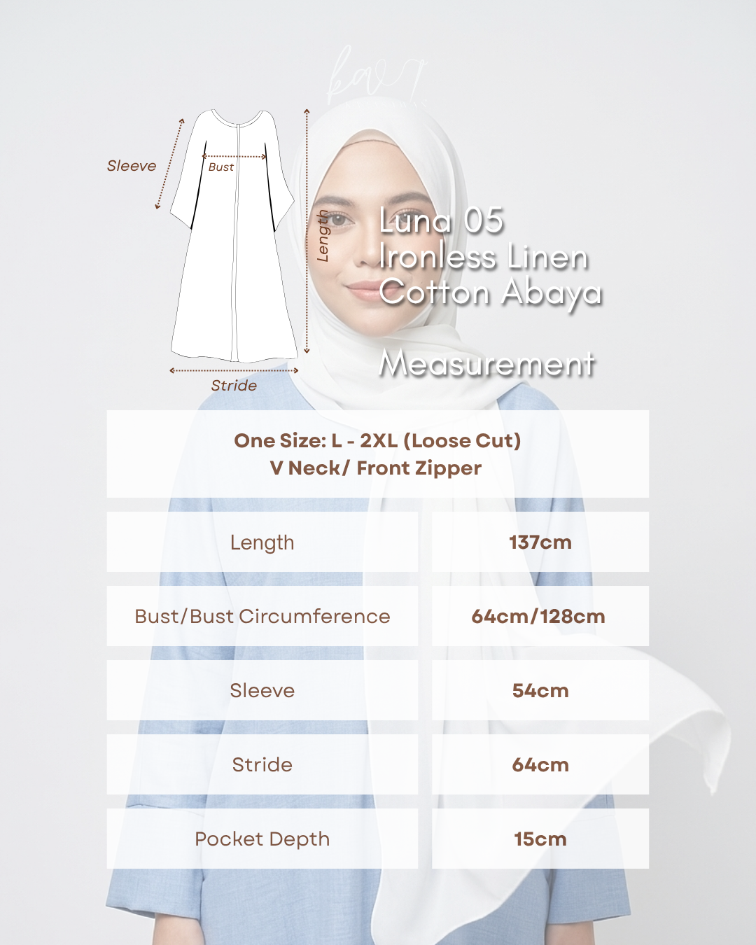 Luna 05 | Ironless Premium Linen-Cotton Abaya